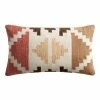 World Market Rust And Ivory Geo Indoor Outdoor Lumbar Pillow