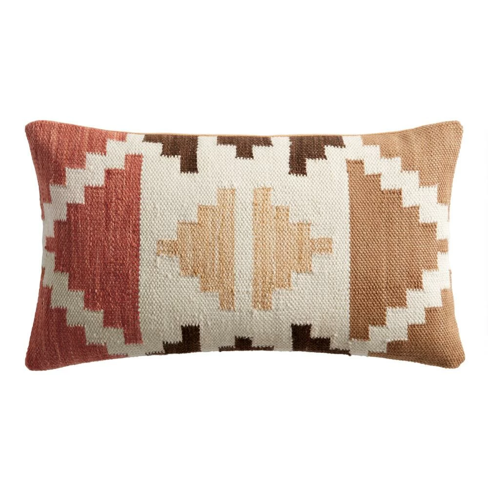 World Market Rust And Ivory Geo Indoor Outdoor Lumbar Pillow 1 World Market Rust And Ivory Geo Indoor Outdoor Lumbar Pillow
