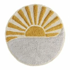 World Market Round Sun And Wave Tufted Bath Mat
