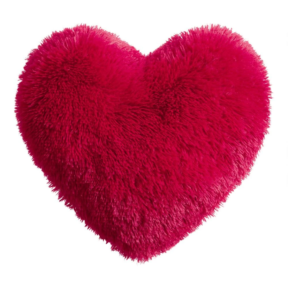 World Market Red Shaggy Heart Shaped Throw Pillow 1 World Market Red Shaggy Heart Shaped Throw Pillow