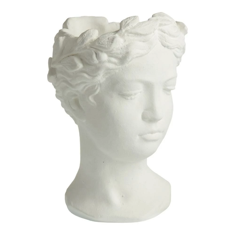 World Market White Cement Figural Female Bust Vase 1 World Market White Cement Figural Female Bust Vase