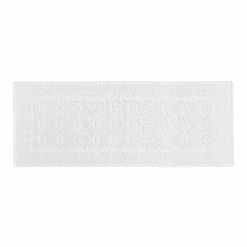 World Market Oversized White Woven Bath Mat