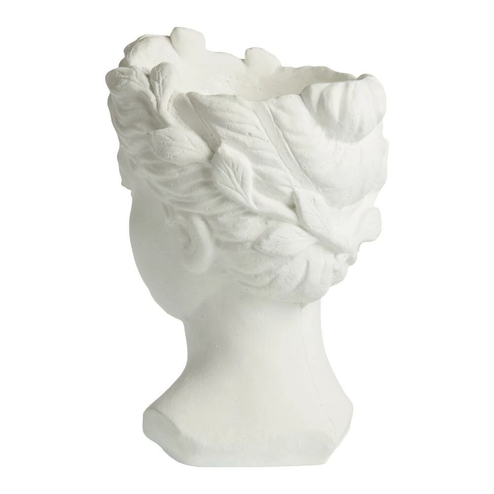 World Market White Cement Figural Female Bust Vase 2 World Market White Cement Figural Female Bust Vase - Image 2