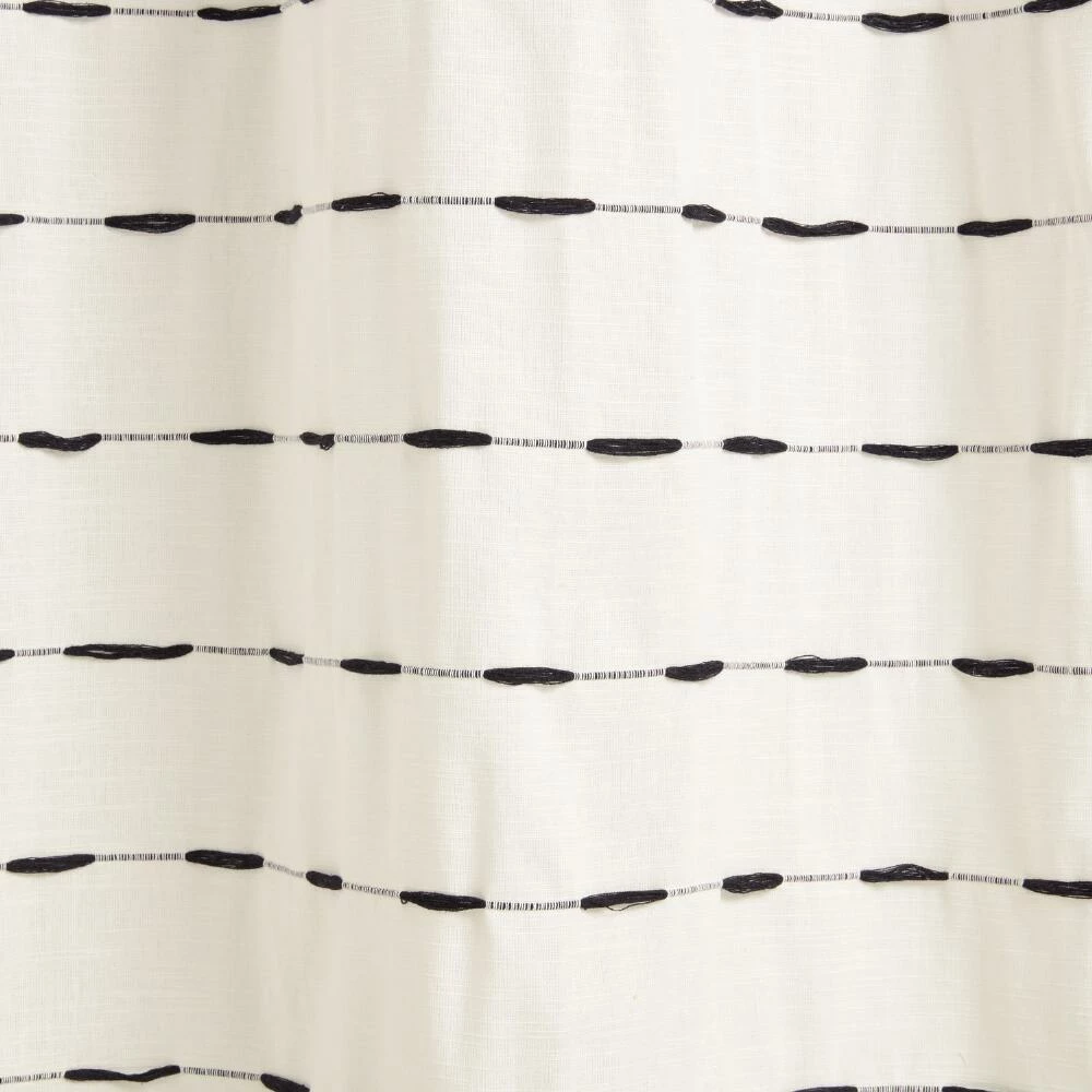 World Market Taylor Ivory And Black Woven Stripe Shower Curtain 2 World Market Taylor Ivory And Black Woven Stripe Shower Curtain - Image 2