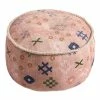 World Market Blush Abstract Symbols Pouf