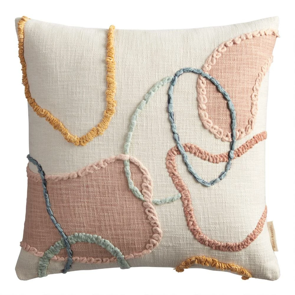 World Market Embroidered Contoured Loop Throw Pillow 1 World Market Embroidered Contoured Loop Throw Pillow