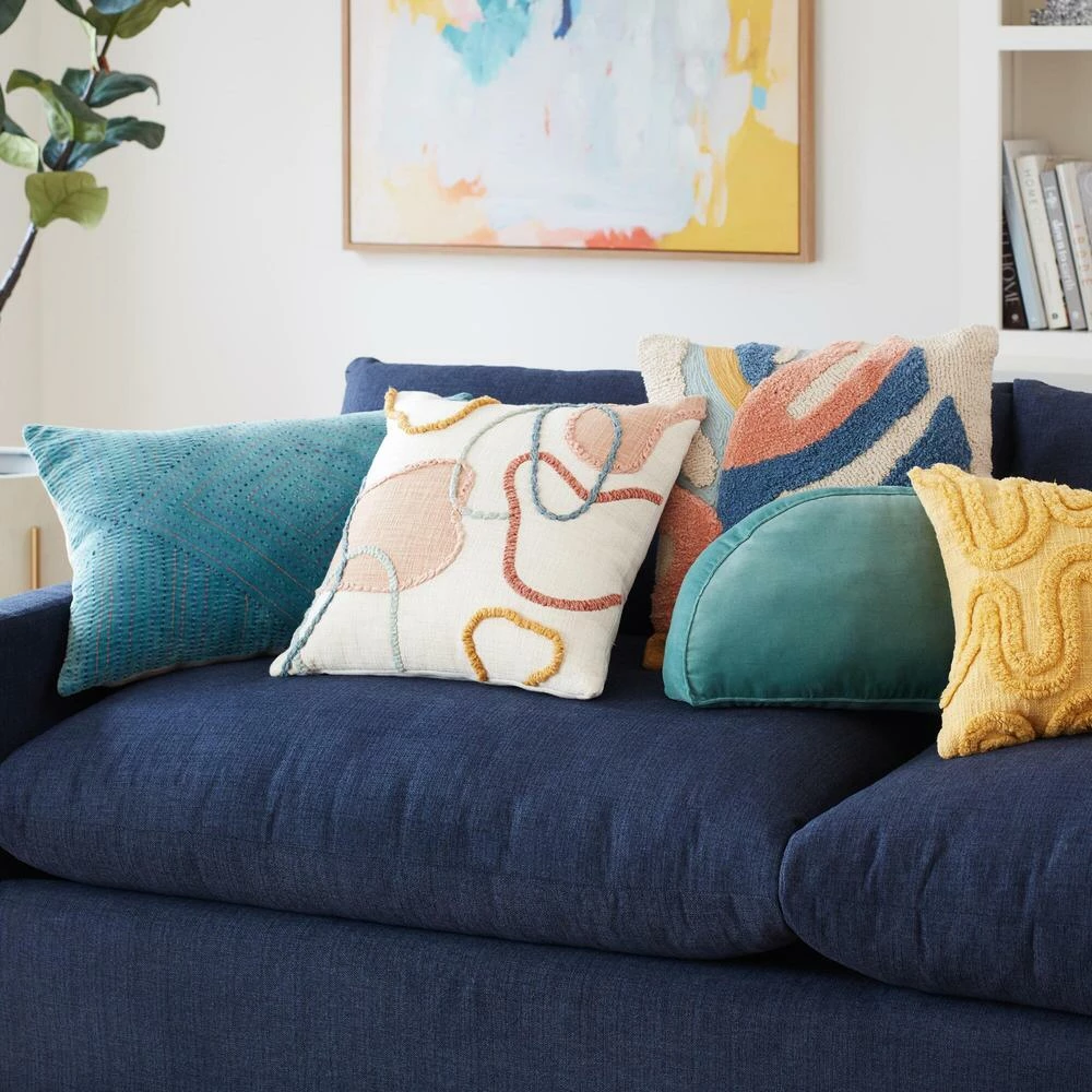 World Market Embroidered Contoured Loop Throw Pillow 2 World Market Embroidered Contoured Loop Throw Pillow - Image 2