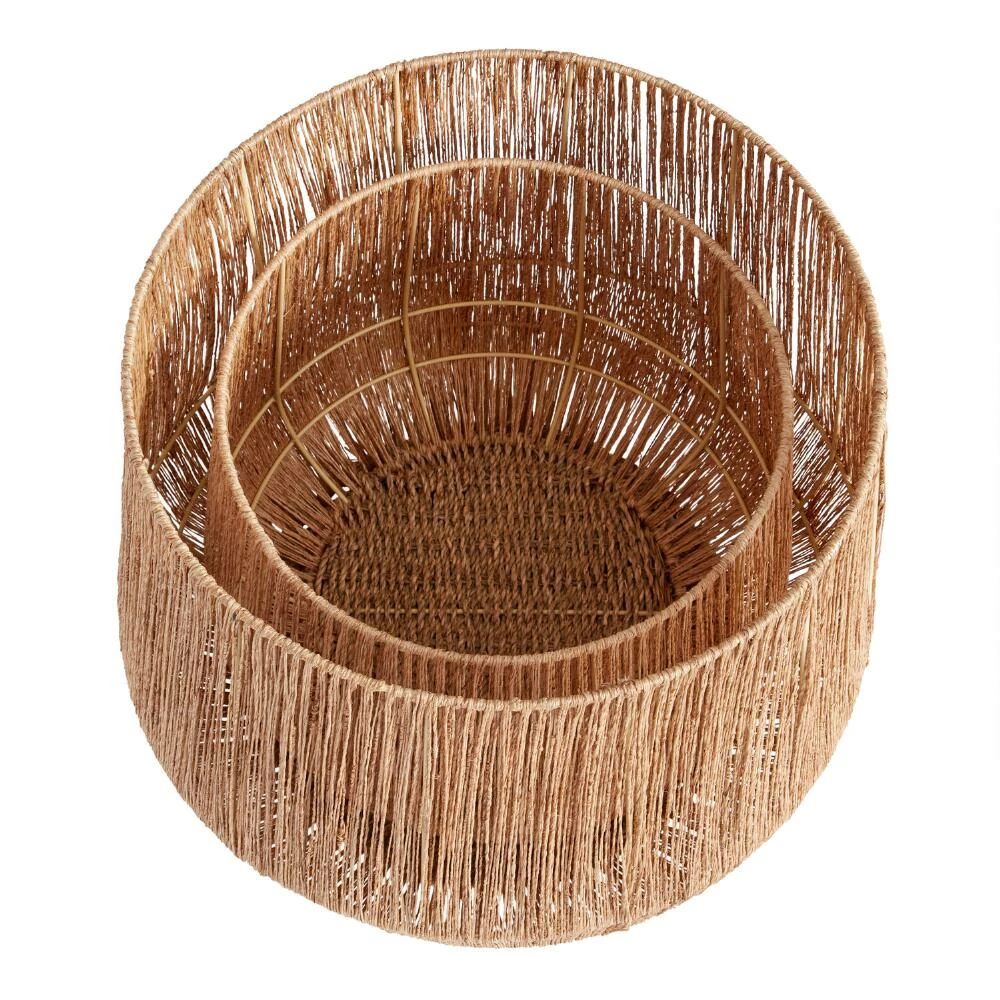 World Market Jute Vertical Weave Adison Basket 2 World Market Jute Vertical Weave Adison Basket - Image 2
