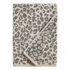 World Market Gray and Ivory Leopard Print Bath Towel