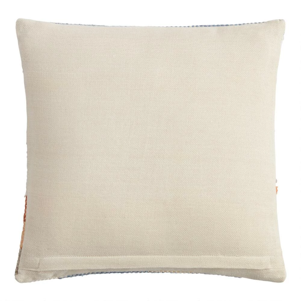 World Market Orange and Blue Chindi Indoor Outdoor Throw Pillow 3 World Market Orange and Blue Chindi Indoor Outdoor Throw Pillow - Image 3