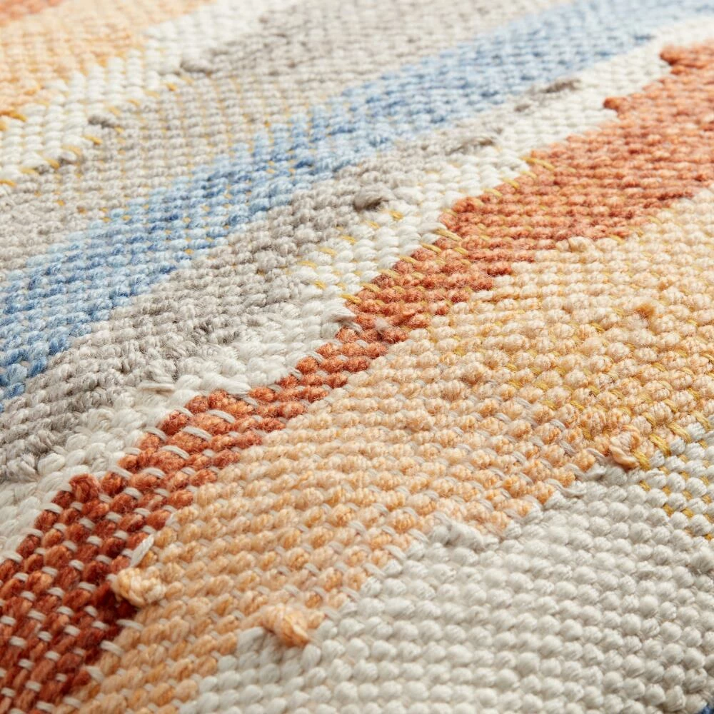 World Market Orange and Blue Chindi Indoor Outdoor Throw Pillow 4 World Market Orange and Blue Chindi Indoor Outdoor Throw Pillow - Image 4