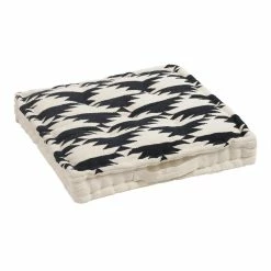World Market Black and White Dhurrie Weave Floor Cushion