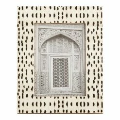 World Market Black And White Abstract Dots Bone Frame