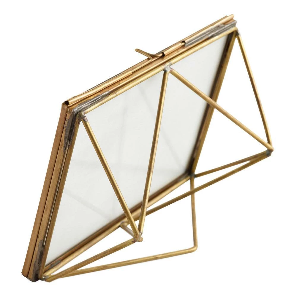World Market Brass Metal Prism Frame 4 World Market Brass Metal Prism Frame - Image 4