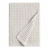 World Market Light Gray Waffle Weave Cotton Bath Towel