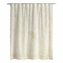 World Market Sofia Ivory Tufted Floral Outline Shower Curtain