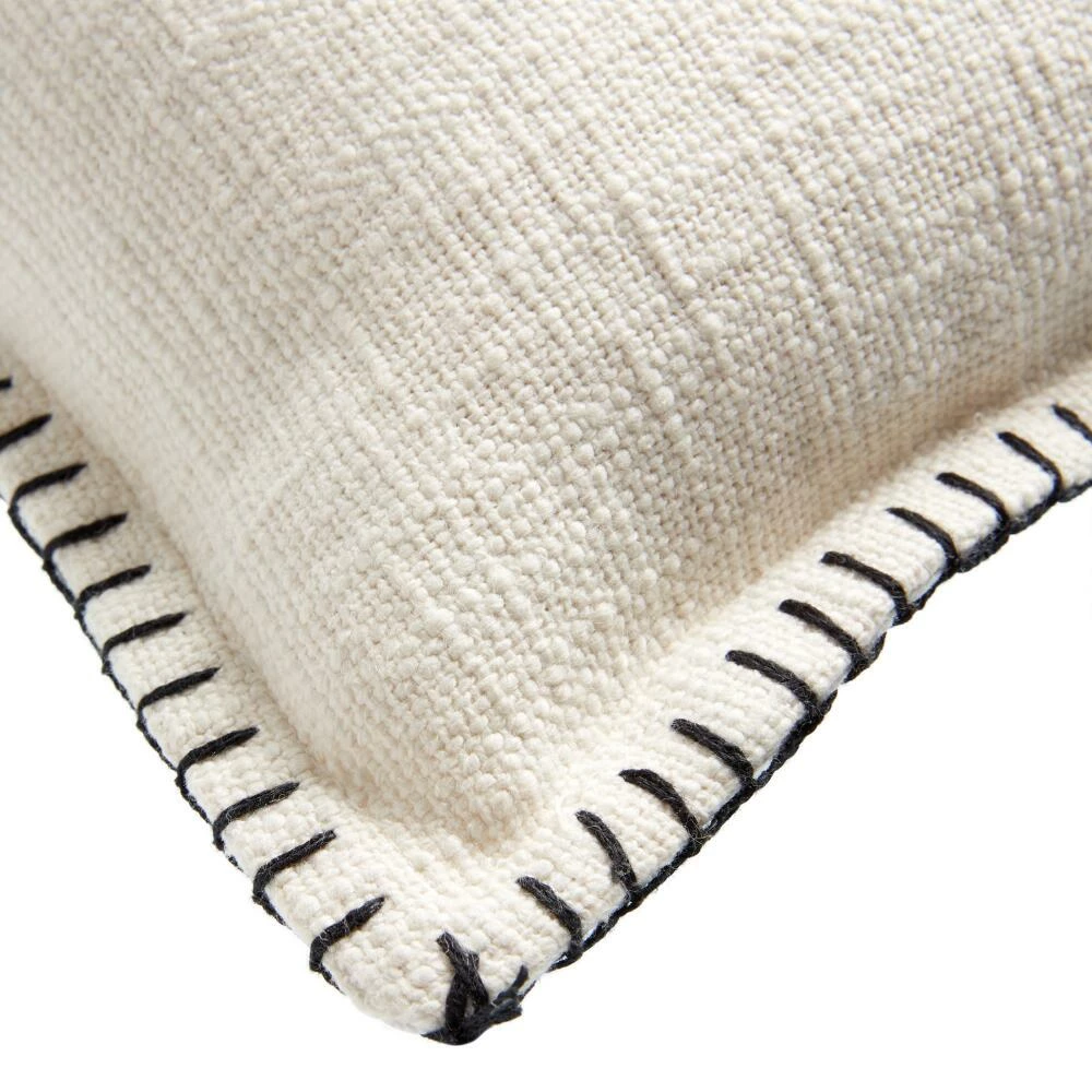 World Market Ivory And Black Tufted XOXO Lumbar Pillow 3 World Market Ivory And Black Tufted XOXO Lumbar Pillow - Image 3