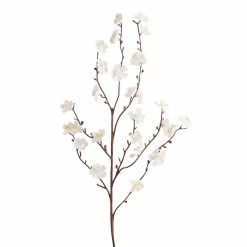 World Market White Faux Velvet Plum Blossom Stems Set Of 2