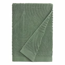 World Market Laurel Wreath Green Sculpted Arches Bath Towel