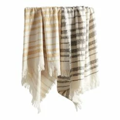 World Market Chenille Stripe Throw Blanket