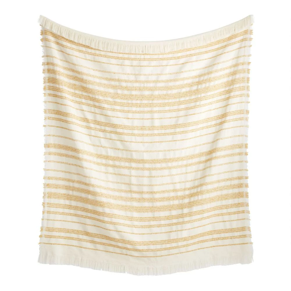 World Market Chenille Stripe Throw Blanket 4 World Market Chenille Stripe Throw Blanket - Image 4