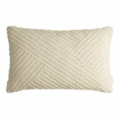 World Market Oversized Ivory Angled Stripe Lumbar Pillow