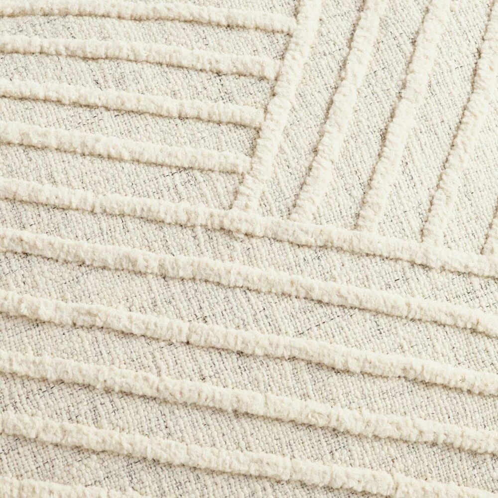 World Market Oversized Ivory Angled Stripe Lumbar Pillow 4 World Market Oversized Ivory Angled Stripe Lumbar Pillow - Image 4