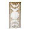 World Market White And Natural Moon Phase Bamboo Beaded Curtain