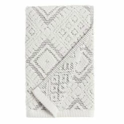 World Market Zena Ivory And Black Diamond Honeycomb Hand Towel