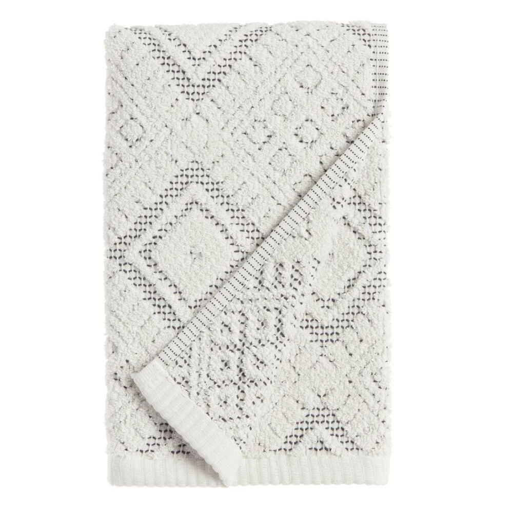 World Market Zena Ivory And Black Diamond Honeycomb Hand Towel 1 World Market Zena Ivory And Black Diamond Honeycomb Hand Towel