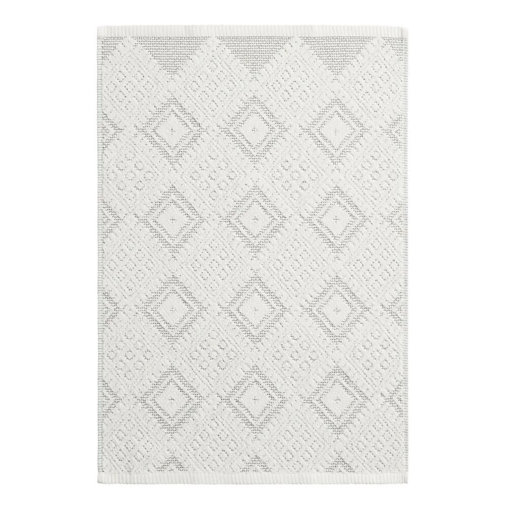 World Market Zena Ivory And Black Diamond Honeycomb Hand Towel 2 World Market Zena Ivory And Black Diamond Honeycomb Hand Towel - Image 2