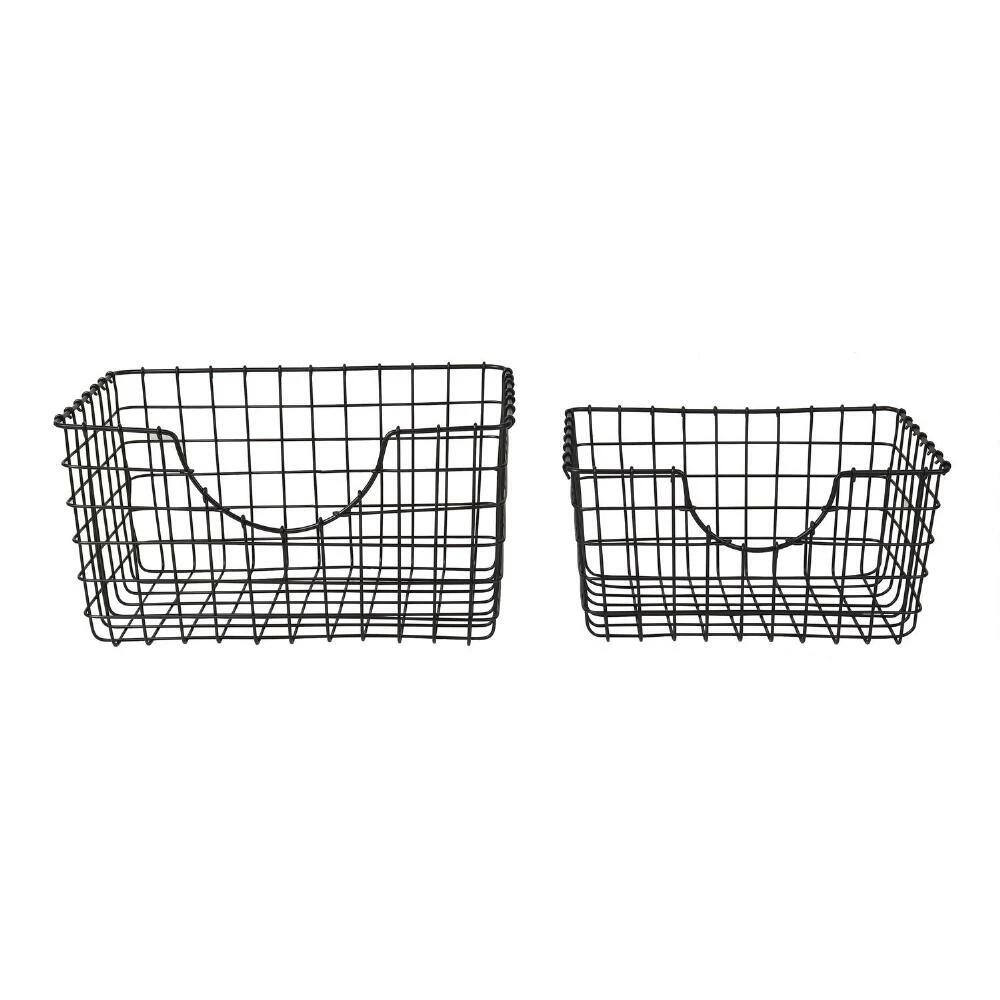 World Market Wilson Black Wire Storage Basket 1 World Market Wilson Black Wire Storage Basket