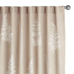 World Market Lyla Tan Embroidered Fern Sleeve Top Curtains Set Of 2