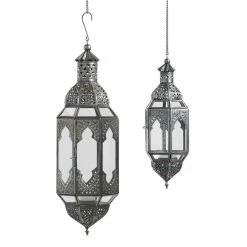 World Market Latika Antique Zinc Hanging Candle Lantern