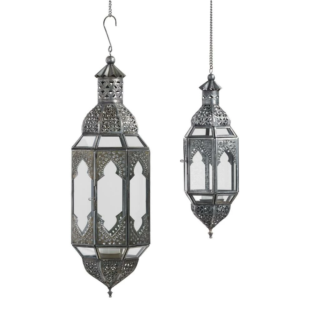 World Market Latika Antique Zinc Hanging Candle Lantern 1 World Market Latika Antique Zinc Hanging Candle Lantern