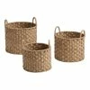 World Market Elijah Natural Seagrass Checker Tote Basket