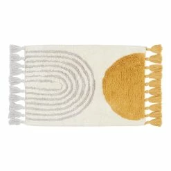 World Market Ivory, Gray and Mustard Arch Tufted Bath Mat