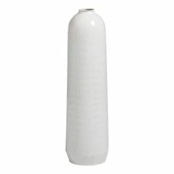 World Market Tall White Punched Metal Vase