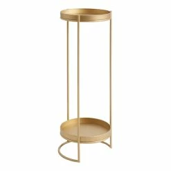 World Market Matte Gold Metal 2 Tier Plant Stand