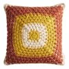 World Market Multicolor Concentric Square Crocheted Throw Pillow