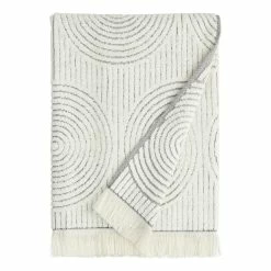 World Market Morgan Gray And Off White Sculpted Spiral Bath Towel