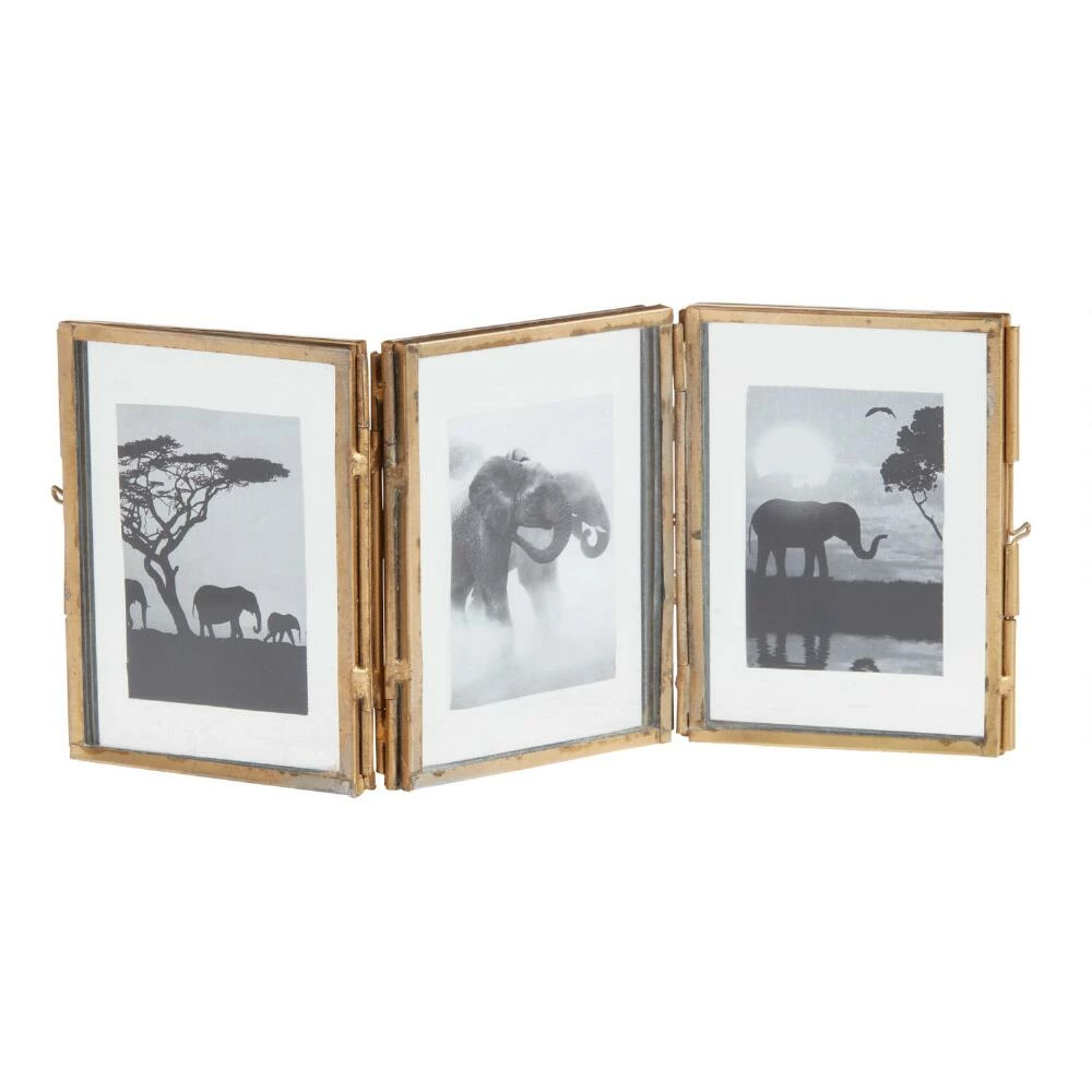 World Market Antique Brass Hinged Triple Photo Frame 1 World Market Antique Brass Hinged Triple Photo Frame