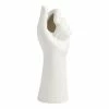 World Market White Ceramic Hand Vase