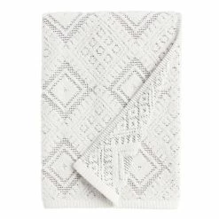 World Market Zena Ivory And Black Diamond Honeycomb Bath Towel