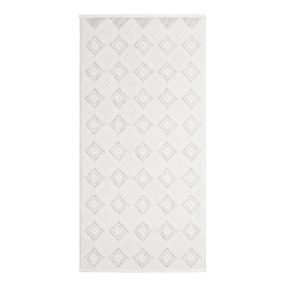 World Market Zena Ivory And Black Diamond Honeycomb Bath Towel 2 World Market Zena Ivory And Black Diamond Honeycomb Bath Towel - Image 2