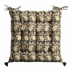 World Market Black And White Paisley Jaipur Block Print Chair Cushion