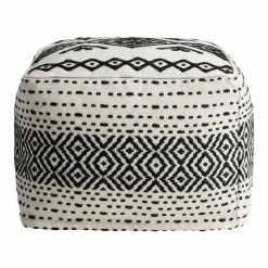 World Market Black and White Kilim Indoor Outdoor Pouf -Decor & Pillows Sales Store unnamed file 1319