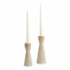 World Market Ivory Ribbed Ceramic Taper Candle Holder