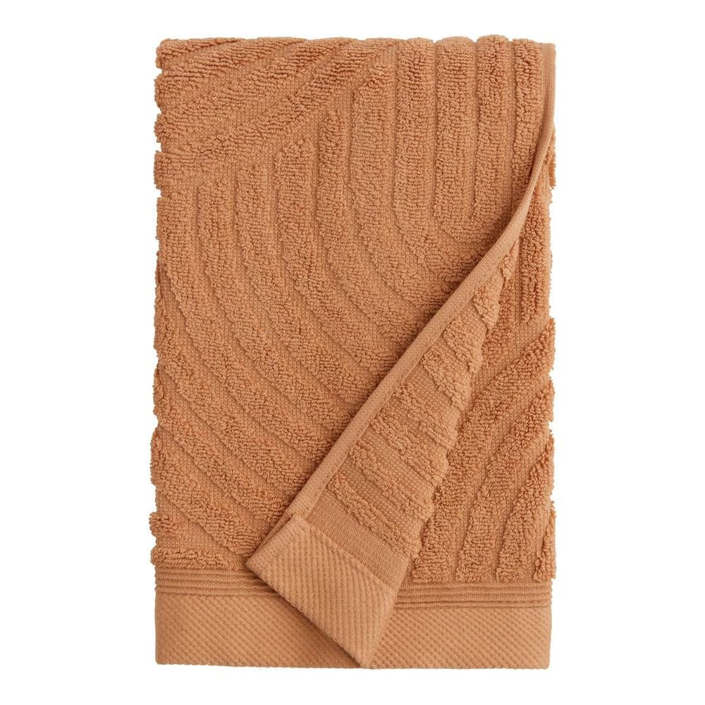 World Market Hazel Brown Sculpted Arches Hand Towel 1 World Market Hazel Brown Sculpted Arches Hand Towel