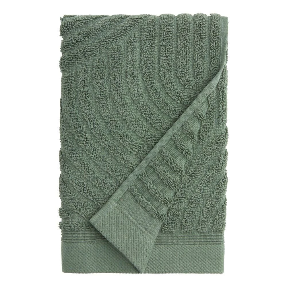 World Market Laurel Wreath Green Sculpted Arches Hand Towel 1 World Market Laurel Wreath Green Sculpted Arches Hand Towel